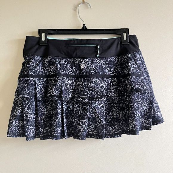 Lululemon Run Pace Setter Skirt *4-way Stretch Rocky Road Sand Dune Black Size 6 - Picture 6 of 8